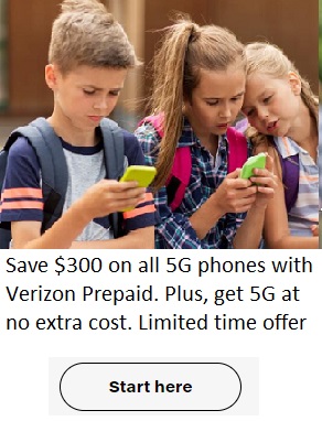 Save 300 on all 5G phones with Verizon Prepaid